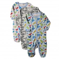 Set 3 pijamale salopeta dinozauri-camuflaj (0-9 luni)