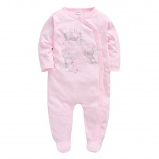 Pijama roz cu iepurasi 0-12 luni 